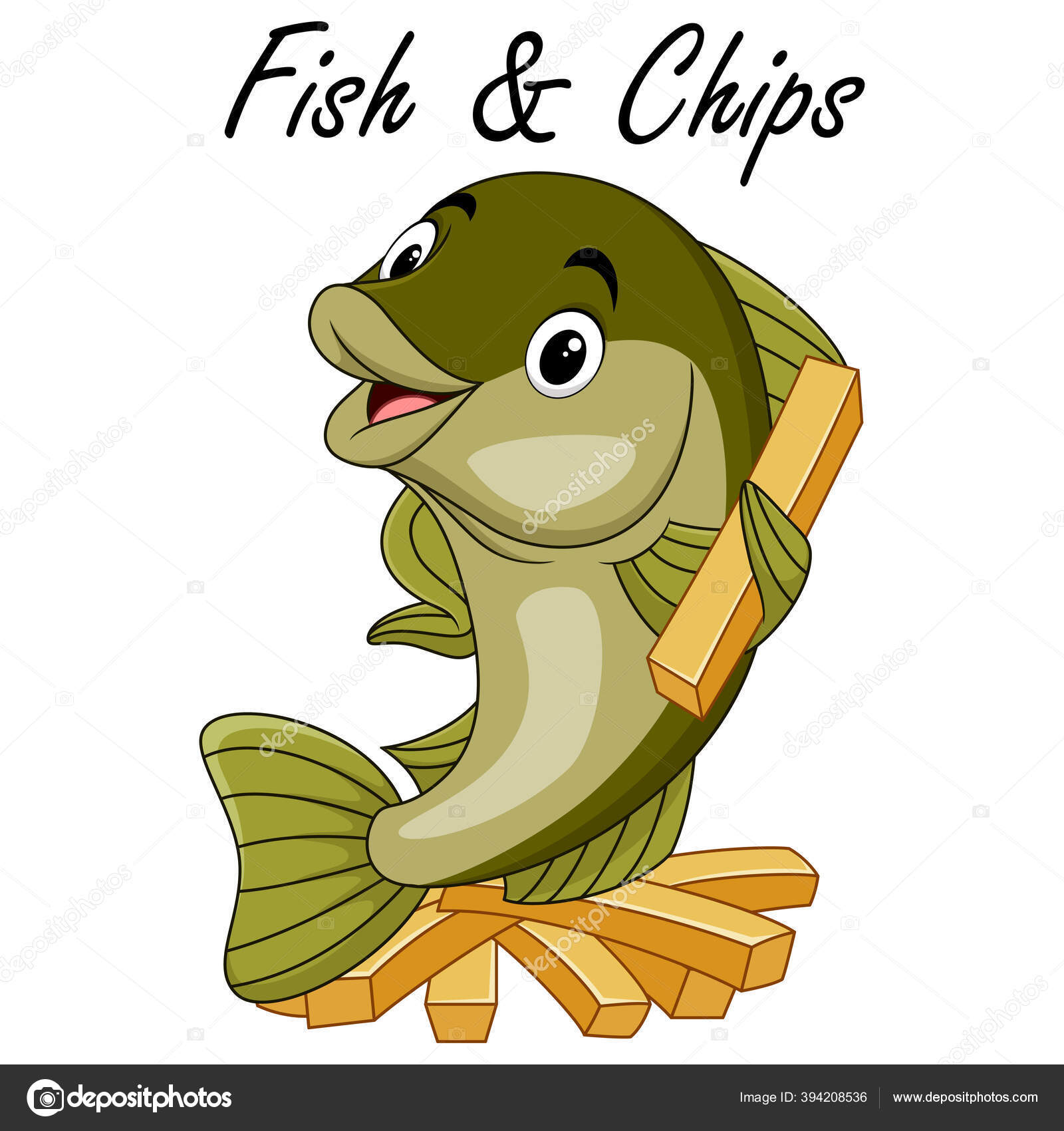 Ikan Dan Kentang Goreng Stok Vektor