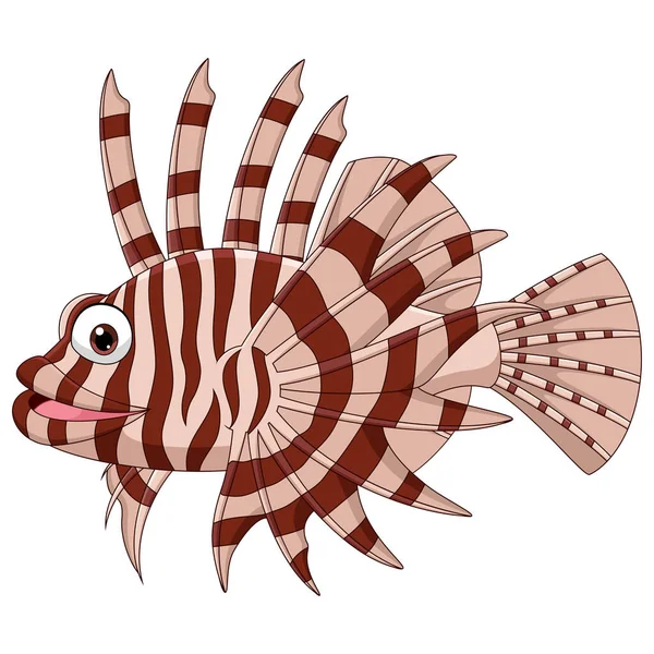 Vector Illustration Cartoon Scorpion Fish Isolated White Background — Stock Vector