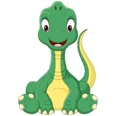 Çizgi film bebeği Brachiosaurus dinozorun vektör çizimi