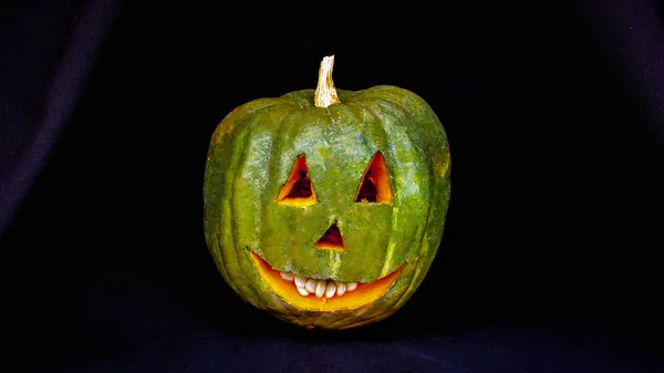 Abóbora Halloween Engraçado Diferente Tradicional Feriado Outubro Feito Brasil Com — Fotografia de Stock