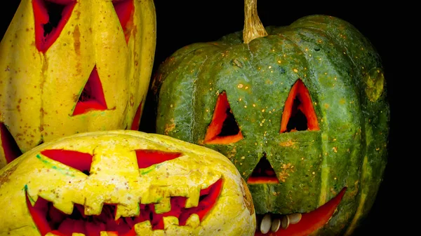 Abóbora Halloween Engraçado Diferente Tradicional Feriado Outubro Feito Brasil Com — Fotografia de Stock