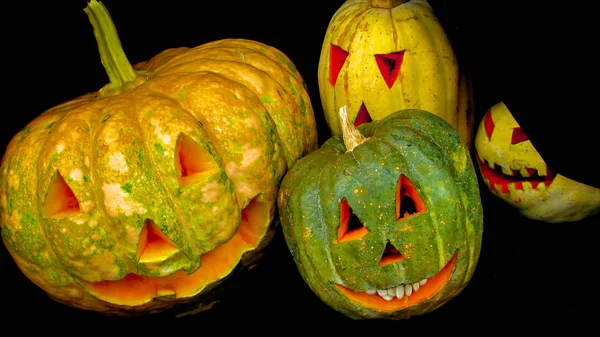 Abóbora Halloween Engraçado Diferente Tradicional Feriado Outubro Feito Brasil Com — Fotografia de Stock