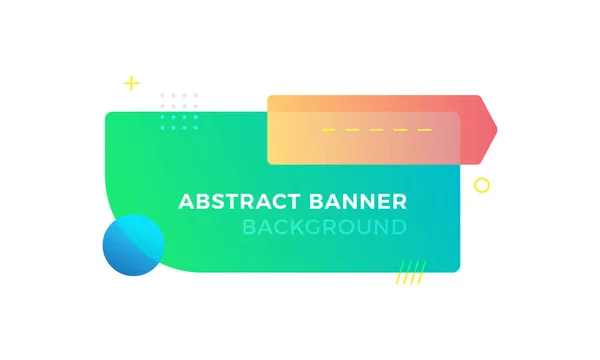Banner geométrico abstrato em estilo de design memphis com diferentes formas e combinação de cores gradiente. Adequado para web, publicidade e mídia social —  Vetores de Stock