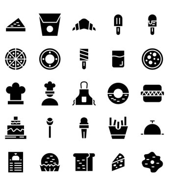 Gıda glyph vektör simgesi veya illüstrasyon. Kullanılabilir kontur ve renk.