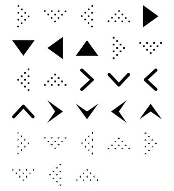 Vektör oklar yön glyph siyah simgesi ayarlayın. Oklar vektör toplama simgesi