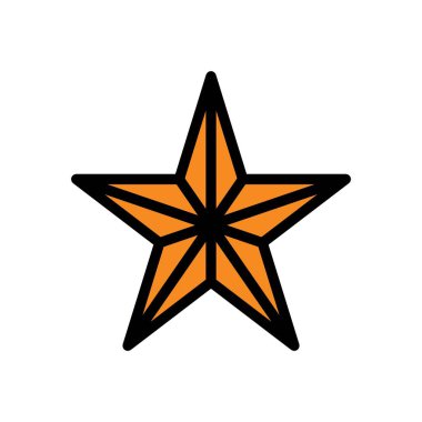 denizyıldızı yıldızı Yaz vektör logo simgesi veya illüstrasyon. Kullanılabilir kontur ve renk. Desen ve tasarım grafiği için mükemmel kullanım.