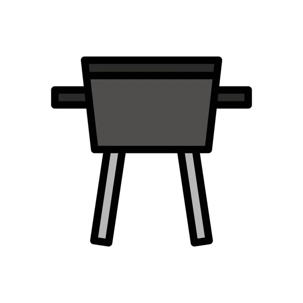 Grill barbecue zomer vector logo pictogram of illustratie. Bewerkbare lijn en kleur. Perfect gebruik voor patroon-en ontwerp afbeeldingen. — Stockvector