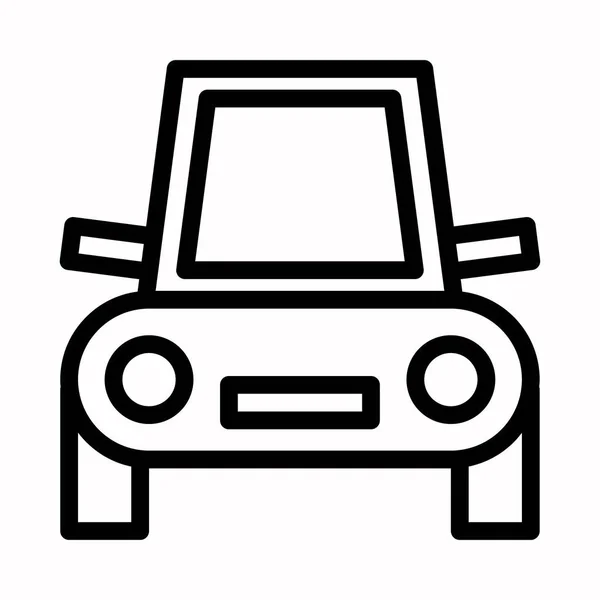 Voorzijde Auto Pictogram Vector Logo Symbool Illustratie — Stockvector