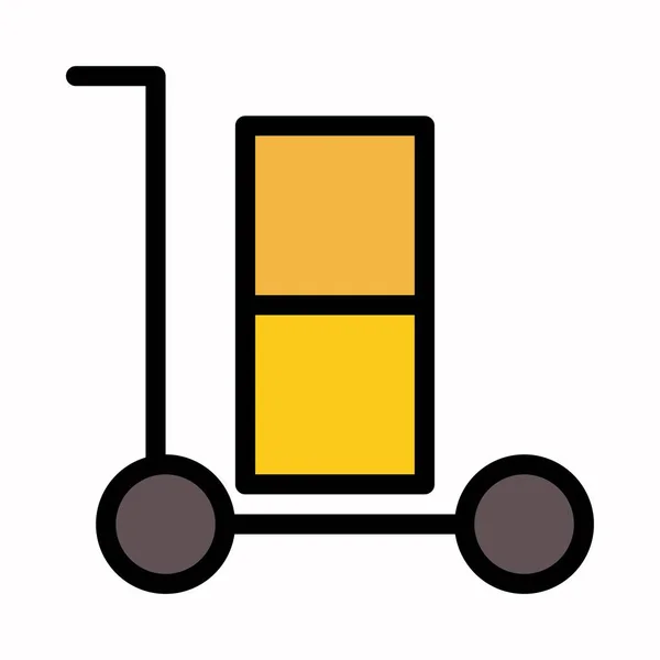 Winkelwagentje Pictogram Vector Platte Pictogram Shop Cart Symbool — Stockvector