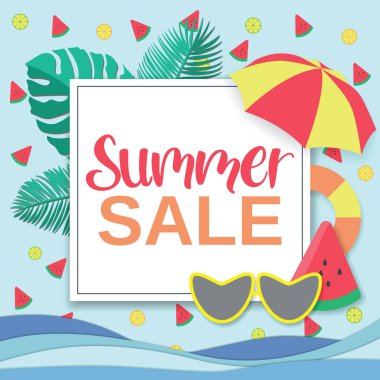 Yaz indirimi afişi. vektör illüstrasyonu