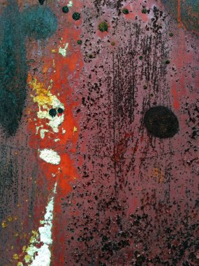 Eski paslı lekeler, Siyah zift ile metal yüzeylere boyalı ve beyaz beton lekeleri