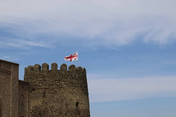 Georgian flag on Signagi fortress