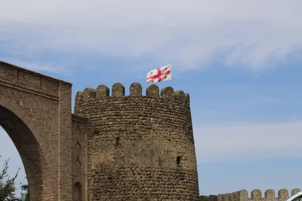 Georgian flag on Signagi fortress