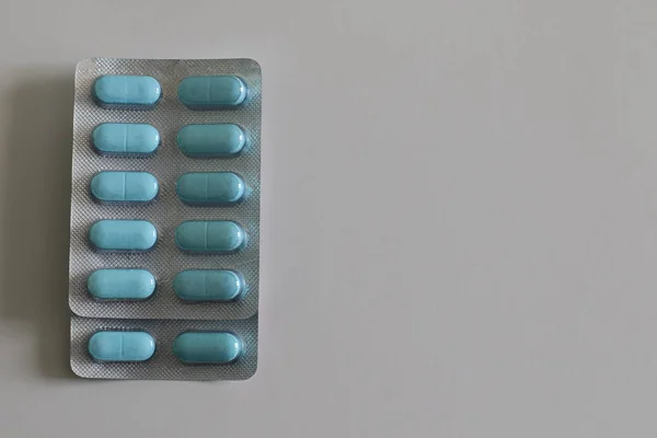 Blue pills in pack