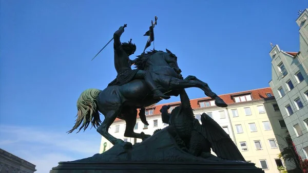 Statue George Dragon Berlin City Germany — Stock Photo, Image