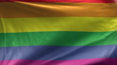 Gurur Lgbt Bayrak Döngüsü Gerçekçi 3d 