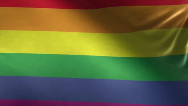 Orgullo Lgbt Bandera Loop Realista — Vídeo de stock
