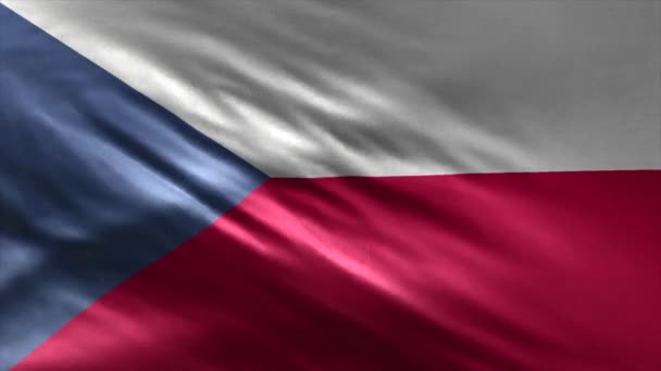 Bandera de Czech Republic Loop — Vídeos de Stock