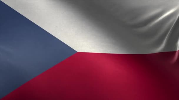 Bandera de Czech Republic Loop — Vídeo de stock