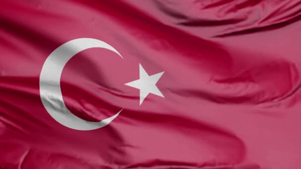 Bandera de Turquía Realista 3D — Vídeo de stock