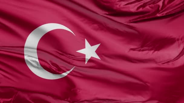 Bandeira da Turquia 3D realista — Vídeo de Stock