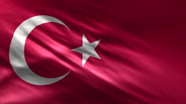 Bandeira da Turquia em Loop — Vídeo de Stock