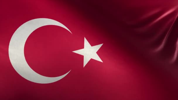 Flagge der Türkei in Schleife — Stockvideo