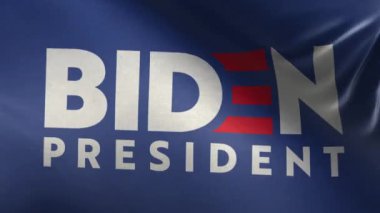 Bayrak Joe Biden başkanlık için - beyaz arka plan - döngü