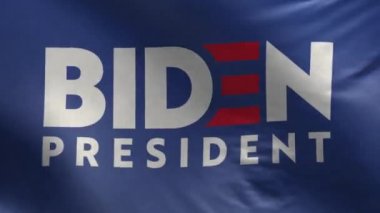 Bayrak Joe Biden başkanlık için - beyaz arka plan - döngü