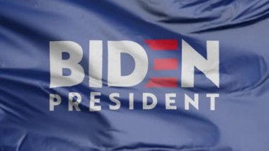 Bayrak Joe Biden başkanlık için - beyaz arka plan - döngü