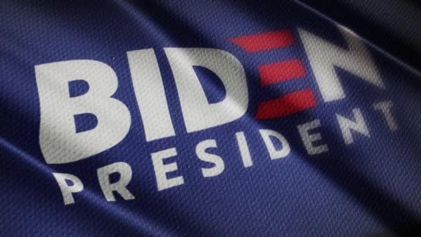 Bandiera Joe Biden Presidente Sfondo Bianco Loop — Video Stock