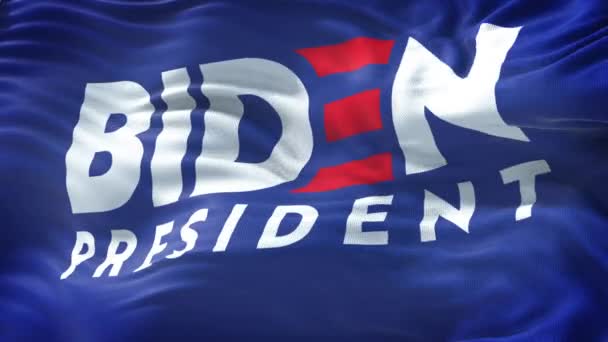 Bandeira Joe Biden Para Presidente Fundo Branco Loop — Vídeo de Stock