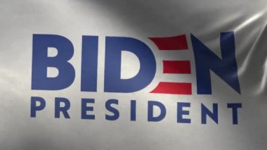 Bayrak Joe Biden başkanlık için - beyaz arka plan - döngü