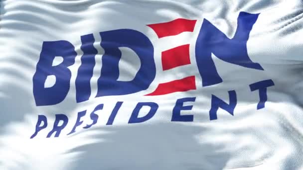 Flag Joe Biden President White Background Loop — Stock Video