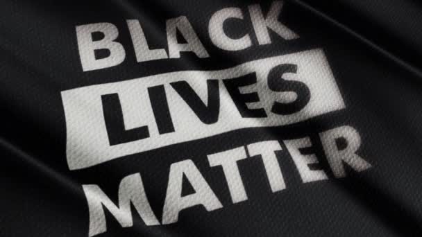 Black Lives Matter Flag Schwarz Und Weiß — Stockvideo