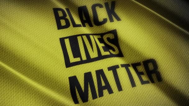 Black Lives Matter Flag Amarelo Preto — Vídeo de Stock