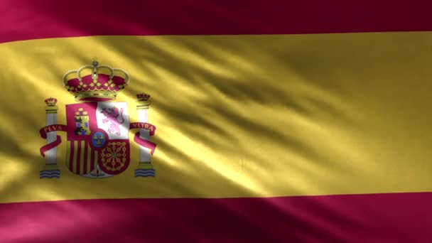 スペインのリアルな旗3D — ストック動画