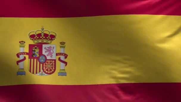 Realistická Vlajka Španělska — Stock video