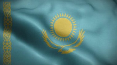 Kazakistan bayrağı 3 boyutlu döngü