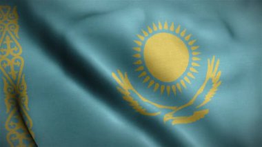 Kazakistan bayrağı 3 boyutlu döngü