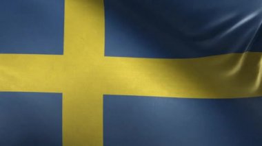 İsveç bayrağı 3 boyutlu döngü