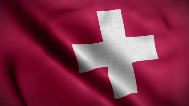 瑞士国旗3D环路 — 图库视频影像