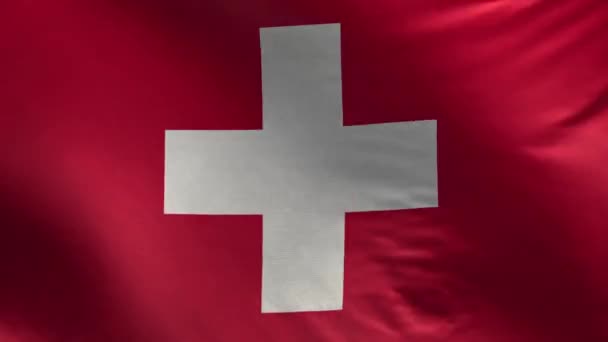 Bandera Suiza Loop — Vídeos de Stock