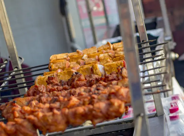 Queijo Tikka Kebabs Grelha Bbq — Fotografia de Stock
