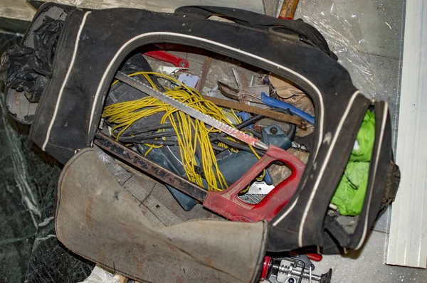 Kit Reparación Electricistas Con Herramientas Cables Junto Con Otros — Foto de Stock