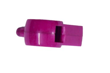 Pembe düdük yok kordon etrafında ve beyaz yüzeyi ile