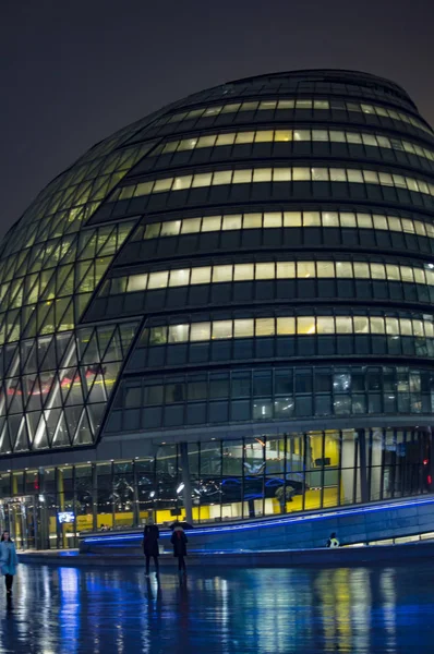 Ayuntamiento Londres Iluminado Con Luces Por Noche —  Fotos de Stock