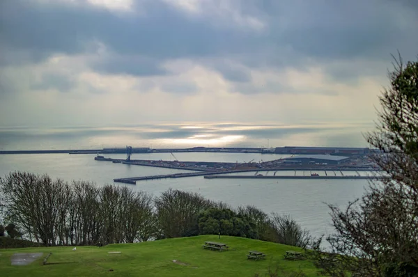 Il parco di lussureggianti piante verdi ed erba a dover — Foto Stock