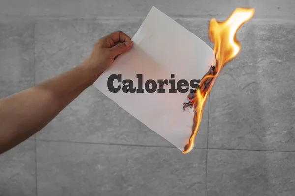 Burn calories text on paper — Stock Photo, Image