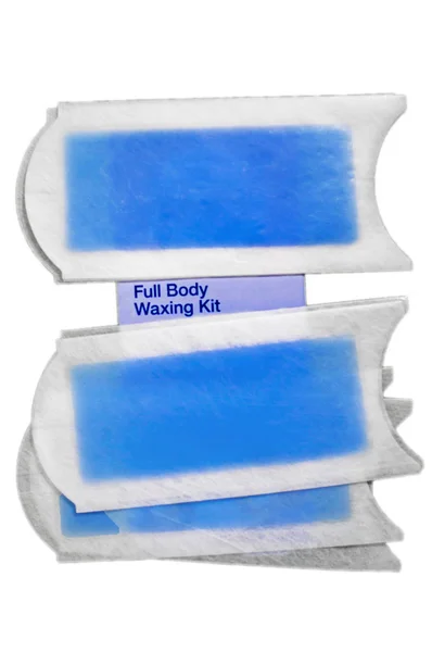 Full body waxing kit and its strips on display — Stock Photo, Image